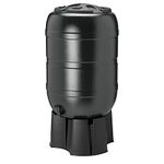 Large Black 210 Litre Water Butt With Stand, Filler, Tap & Lockable Lid Outdoor Rain Water Collector