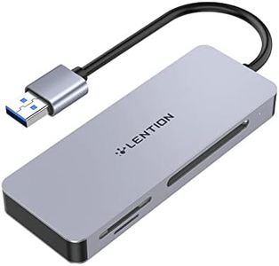 LENTION USB A Card Reader, 3-in-1 USB 3.0 to CF/SD/Micro SD Card Adapter, Read for SDXC, SDHC, MMC, RS-MMC, Micro SDXC, Micro SD, Micro SDHC and UHS-I Cards, CF Type I (CB-H12, Space Gray)