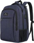 MATEIN Travel Laptop Backpack 15.6", Slim Laptop Rucksack with USB Charging Port Anti Theft Computer Backpack Bag Water Resistant College Work Daypack Lightweight Laptop Bag, Navy Blue