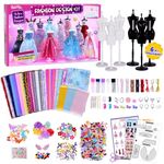 1000+Pcs Fashion Design Kit for Girls with 6 Mannequins - Sewing Kit for Kids Ages 6-12, Learning Craft Toys DIY Arts & Crafts for Girls Age 6, 7, 8, 9, 10-12, Birthday Gifts for Kids Teen Girls