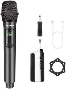 Talomen Wireless Microphone,2.4G Handheld Cordless Dynamic Microphone System with Rechargeable Receiver,Professional Karaoke Microphone,160 Ft,for Karaoke Singing,Wedding,DJ,Party,Speech,Church,K60-1