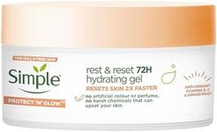 Simple Protect 'N' Glow Rest and Reset 72h Hydrating Gel cruelty-free, vegan moisturiser to enhance glowing skin 50 ml