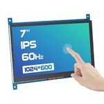 SunFounder 7 Inch HDMI 1024×600 USB IPS LCD Touchscreen Display Monitor for Raspberry Pi 5 400 4 3 Model B, 2 Model B, and 1 Model B+, Windows Capacitive Touch Screen