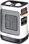 Pro Breeze 2000W Mini Ceramic Fan Heater - 3 Heat Settings & Fan Only Mode with Built-in Overheat and Tip Over Protection, Electric Heater for Home, Office and Bedroom (White)