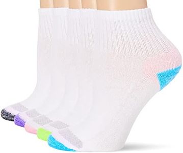 Hanes Womens Cool Comfort Toe Support Ankle Socks, 6-pair Pack, White/Color Heel & Toe, 5-9