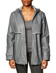 Charles River Apparel Women's New Englander Wind & Waterproof Rain Jacket Raincoats, Grey/Reflective, 5XL