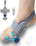 Qlonn Upgraded Bunion Corrector for Women & Men, Adjustable Knob Bunion Splint for Bunion Relief, Orthopedic Toe Straightener with Non Slip Big Toe Separators, Suitable for Left and Right Feet