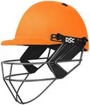 DSC FORT 44 Cricket Helmet | Orange | Size: Extra Large | for Men & Boys | Steel Grill | Adjustable Back Support Strap | Removable and washable sweatband | Lightweight