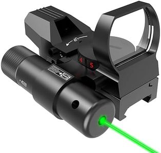 UUQ 1X22X33 Reflex Red Dot Sight - 4 Reticle Red & Green Dot Optics with Integrated Red or Green Laser for 20mm Rail (Green Laser)