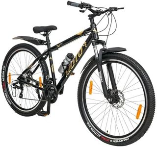 VESCO Moto 29-T MTB 21 Speed Shimano Gear Cycle for Men | Dual Disc Brake | Front Suspension | Frame 18 Inch | Mountain Bike | Ideal for 17+ Years Adult Men & Women (Gold)