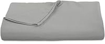 Royale Linens 300 Thread Count 100% Cotton Flat Sheet - Ultra-Soft Wrinkle & Fade Resistant - Top Sheet - Flat Sheet Sold Separately - Flat Sheet Only (Queen, Silver)