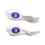 doddl 2-Piece Spoon and Fork Set - Learn to use Toddler Cutlery in Minutes, 1 Year Old & up, Baby Cutlery Set with Baby Spoons - Weaning Set