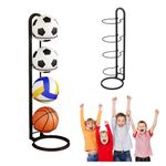 Ball Storage Rack, 4 Tier Layer Ball Stand Football Storage Rack Sports Equipment Storage Organizer Removable Football Stand for Volleyball Football Basketball Badminton Mini Quick Machine (B)