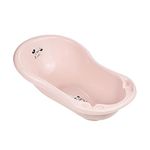 keeeper Minnie Ergonomic Baby Bath Tub with Plug, For Babies From 0 to Approx. 12 Months, 84 cm, Maria, Nordic Pink