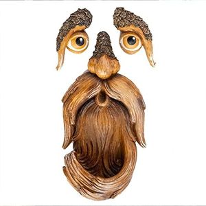 Tree Faces Decor,Unique Bird Feeders for Outdoors and Indoors,Old Man Face Tree Art Sculpture Wild Bird Feeder, Tree Hugger Statues Patio Art Garden Decoration zzhugyin