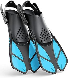 Greatever Snorkel Fins Adjustable Buckles Open Heel Swim Flippers Travel Size Short Swim Fins for Snorkeling Diving Swimming Adult Men Womens