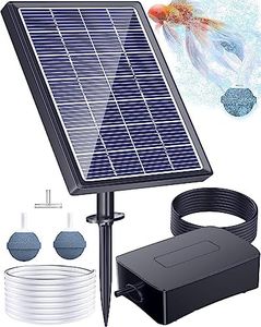 Biling 2.5W Pompe à air Solaire pour Aquarium - Oxygenateur - pour l'extérieur - avec Tube d'oxygène et Pierre à Bulles d'air - pour la Circulation de l'eau dans Le Jardin