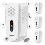 PestoPulse 2024 Ultrasonic Pest Repeller, 4 PCS Mouse repellent, 3 Model Repeller Plug in Pest Control, Efficient Against Mice Rat Mosquitoes Spider Cockroach Moths Ants Etc Harmless To Pets Human