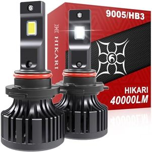 HIKARI WINGS 2026 40000LM 9005 HB3 LED Bulbs, 45W Upgraded Core Chips, High Lumens LED Kit, 6000k Cool White, IP68 Waterproof, Halogen Upgrade Replacement, 9145 9140 H10 Foglight