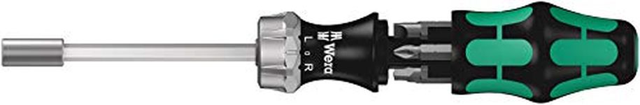 WERA 5073661002 Kraftform Kompakt 27 RA Slotted Ratcheting Screwdriver, 1/4 inch Head, Multi