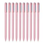 Hauser XO Girls Squad Pink Body 0.6mm Ball Pen | Minimalistic Body with Matt Finish Body | Blue Ink, Pack of 10 Pens