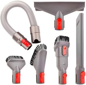 Hygieia Accessory Tool Kit with Extension Hose for Dyson V7 V8 V10 V11 V12 & V15 Vacuum Cleaners, Attachment Kit for Dyson Car Cleaning Kit with Brushes (6 in 1 kit)