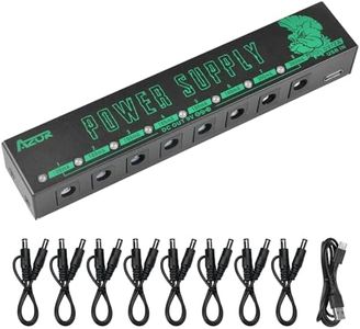 AZOR Guitar Pedal Power Supply for Effect Pedal, 8 Isolated DC Output for 9V Pedal, Super Mini