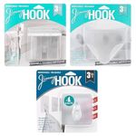 Jimmy Hook – Bathroom Set – Soap Holder, Toothbrush/Razor Holder, Towel/Robe Hangers – Removable, Reusable, Damage Free – Hang up to 3 Pounds – 6 Hooks – Stick on Hooks for Bath, Shower, Mirror, Walls