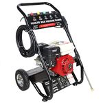 KLOOLIVE Petrol Pressure Washer 7.5HP 170-190 Bar Pressure Petrol Engine Steam Jet Professional 4900W with Strong Spray Gun 5 Nozzles Hose