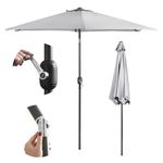 VonHaus Parasol 2.7M – Parasol Umbrella for Outdoor, Garden, Patio – Sun Shade Canopy with Hand Crank, Tilt Function, UV30+ Protection, Air Vent, Powder Coated Steel Frame