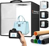 DUCLUS Photo Light Box 16x16 inch, Professional Light Box for Product Photography with Upgraded 18W Dimmable 160 LEDs, USB-C Power, and 8 Backdrops for Jewelry, Food & Small Item Shooting