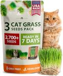 HOME GROWN Cat Grass Seeds - Grow Cat Grass for Indoor Cats - Cat Grass Seeds Bulk - Refill Cat Growing Grass Kit - Heirloom Cat Grass Seed (Cat Grass - 3pack)