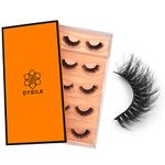 DYSILK Lashes Mink False Eyelashes - False Lashes 5 Pairs 6D Faux Mink Eyelashes Cat Eye Lashes Fluffy Natural Look Long Lashes Pack Mink Lashes Soft Reusable Eye Lashes |Cat-Eye 8-15mm