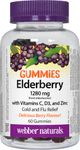 Webber Naturals Elderberry Gummies with Vitamins C, D3, and Zinc, 60 Gummies, Immune and Antioxidant Support, Vegetarian