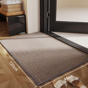 Taywes Alfombra de cocina lavable, antideslizante, similar al cáñamo, alfombra de cocina, alfombra absorbente de manchas, parte trasera de caucho natural, adecuada para cocinas y comedores, 44 x 120