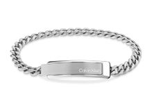 CKJ Calvin Klein Men's ICONIC ID Collection Chain Bracelet - 35000048, Silver, One Size