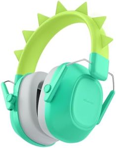 iClever Noise Cancelling Headphones for Kids, SNR 29dB Safety Noise Reduction Ear Muffs for Autism Sensory &Concentration Aid, Ear Hearing Protection for Fireworks/Event/Monster Truck Dinosaur Green