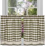 Sweet Home Collection Kitchen Window Curtain Panel Treatment, 24" Tier, Sage