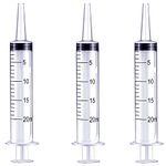 HaBeuniver 20ml Syringe, 3 Pack Large Plastic Syringe for Scientific Labs and Dispensing Multiple Uses Measuring Syringe Tools