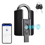 LAVNA Heavy Duty Smart Padlock with 3 Way Access Fingerprint, Mobile App & Key Ip67 Waterproof Suitable for Main Doors, Bags, Suitcase, Garage Door, Cabinet, Warehouse Doors & Shutter (Large) Black
