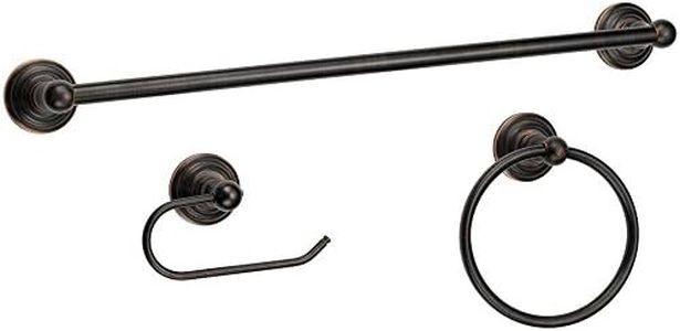 Designers Impressions 800 Series 3 Piece Oil Rubbed Bronze Bathroom Hardware Set