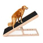 SASRL Adjustable Pet Ramp for All Dogs and Cats - for Couch or Bed with Paw Traction Mat, 40 in Long and Adjustable from 9” to 24” - Non Slip Carpet Surface Height Adjustable Ramp Up to 200 Lbs