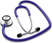 HCS Blue Stethoscope, Premium Stainless Steel - Medical, Dual Head Stethoscopes for Nurses, Doctors, Veterinary, Nursing School, Work, Home - 22 inch Tubing