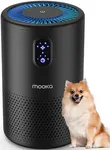 MOOKA Air Purifiers for Home Large Room up to 1076 ft², H13 True HEPA Air Filter Cleaner, Odor Eliminator, Remove Smoke Dust Pollen Pet Dander, Night Light(Available for California)-Black