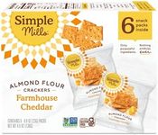 Simple Mills Almond Flour Crackers, Farmhouse Cheddar Snack Packs - Gluten Free, Healthy Snacks, 4.9 Ounce (Pack of 1)