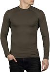 281Z Mens Military Moisture Wicking Base Layer Shirt - Tactical Training Army Professional - Polartec Delta - Odor Resist, Olive Drab, Medium