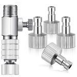 Airbrush Quick Coupler Quick Release Adapter Connecter 1/8" for Badger Airbrush with 5 Male Fitting Airbrush Quick Release Coupling Disconnect Adapter Kit (5pcs Adjustable Airbrush Kit)