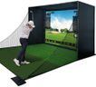 Golf Simulator Enclosure Kit with Premium HD Impact Screen, Full Safety Padding & Blackout Curtain, Home Golf Sim Setup Compatible with Launch Monitors, Indoor Cage Net Golfing Accessories (10 x 8 ft)