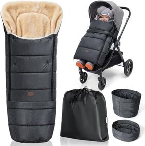 Orzbow Stroller Footmuff Universal, Faux Sheepskin Baby Bunting Bag, Warm