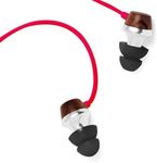 Symphonized ALN Premium Genuine Wood in-Ear Noise-isolating Headphones, Earbuds, Earphones with Mic (Red)